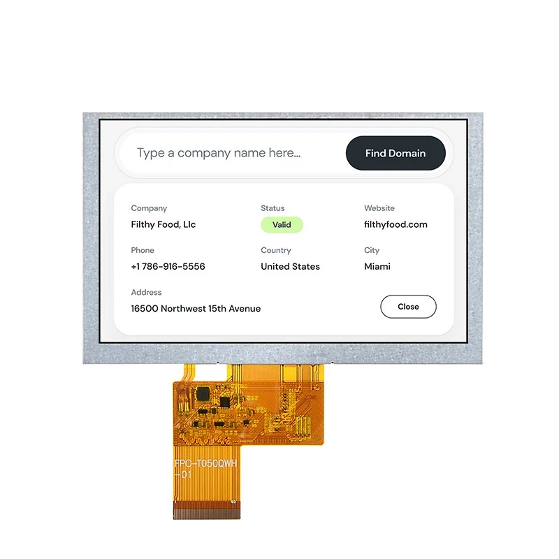 DS-T050QWH-01 - 5.0" 800x480 TN TFT LCD module