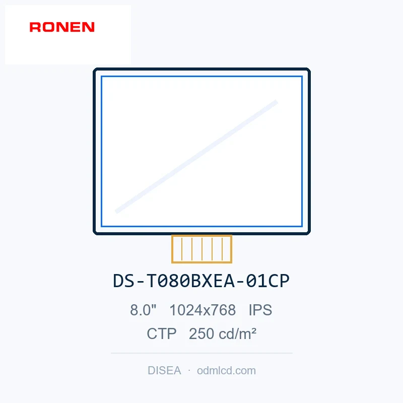 RG-T080BXEA-01CP - 8.0" 1024x768 IPS CTP TFT LCD module