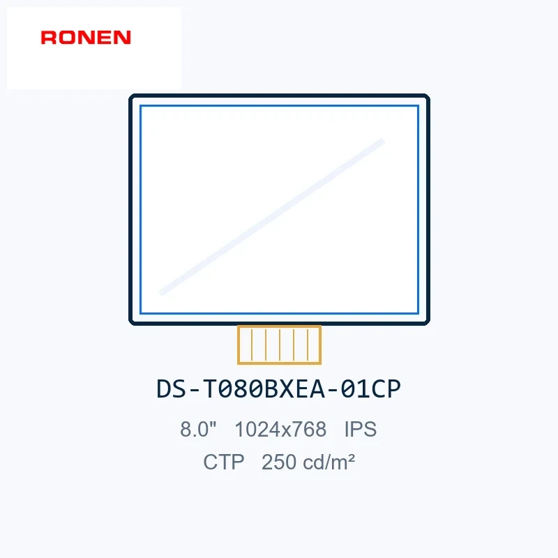 RG-T080BXEA-01CP - 8.0" 1024x768 IPS CTP TFT LCD module