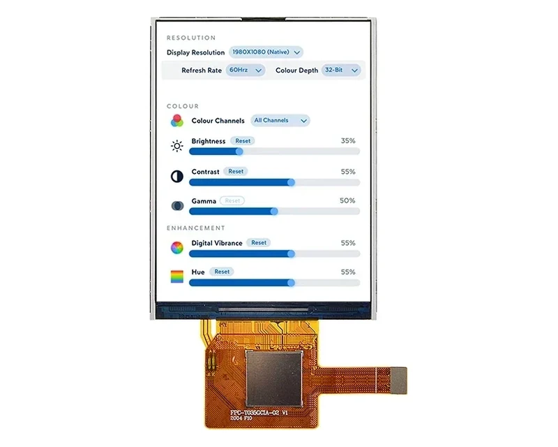 RG-T035GCIA-02 - 3.5" 480x640 MVA TFT LCD module