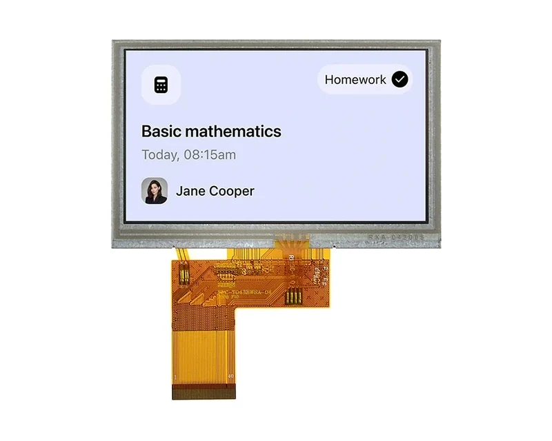 RG-T043BWSA-02P - 4.3" 800x480 IPS RTP TFT LCD module