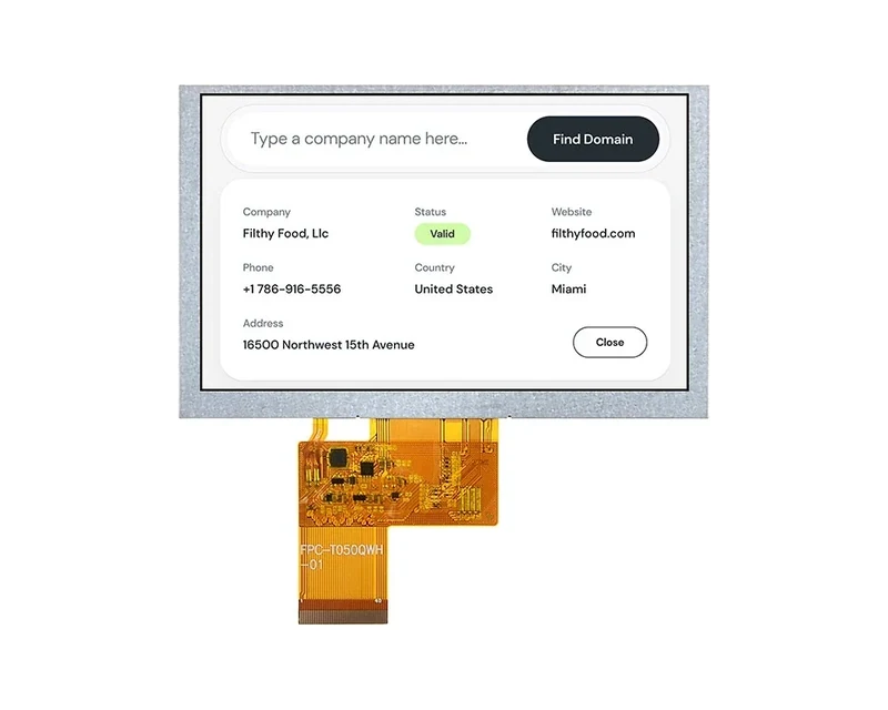 RG-T050QWH-01 - 5.0" 800x480 TN TFT LCD module